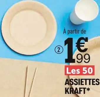Centrakor Les 50 assiettes kraft offre