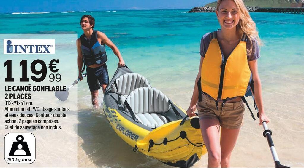 Promo Intex le canoë gonflable 2 places chez Centrakor