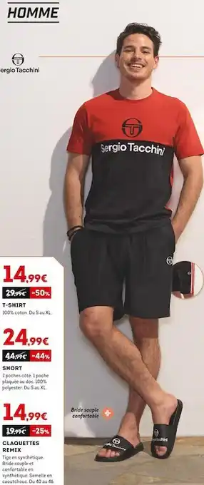 Sergio tacchini t-shirt ou short ou claquettes remix