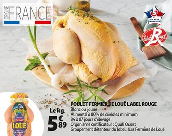 Auchan Loué poulet fermier de loué label rouge offre