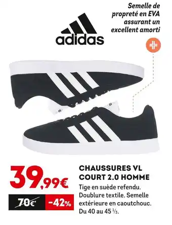 Sport 2000 Adidas chaussures vl court 2.0 homme offre