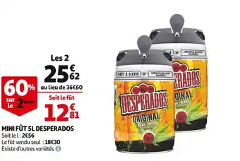 Auchan Desperados mini fût 5l offre