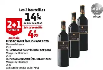 Auchan Lussac saint émilion lussac saint émilion aop 2020 offre