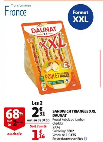 Auchan Daunat sandwich triangle xxl offre