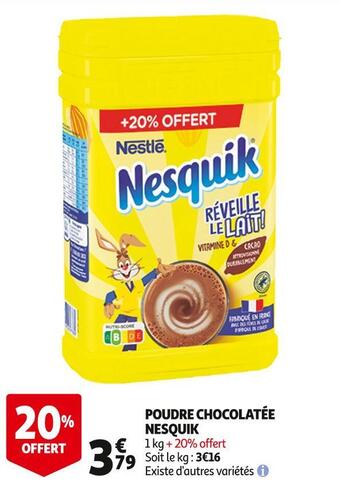Auchan Nesquik poudre chocolatée offre