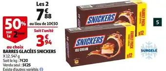 Auchan Snickers barres glacées offre