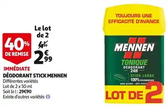 Auchan Mennen déodorant stick offre