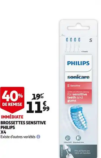 Auchan Philips brossettes sensitive x4 offre