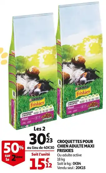 Auchan Friskies croquettes pour chien adulte maxi offre