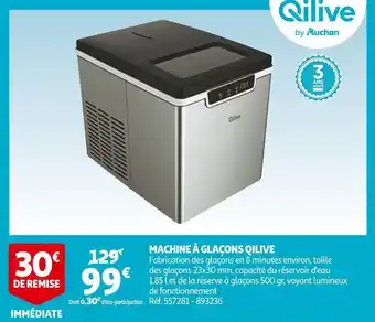 Auchan Qilive machine à glaçons offre
