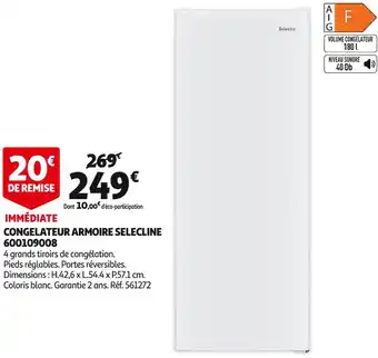 Auchan Selecline congelateur armoire 600109008 offre