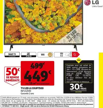 Auchan Lg tv led 55up7500 offre