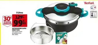 Auchan Tefal autocuiseur clipso minut duo 5 litres offre