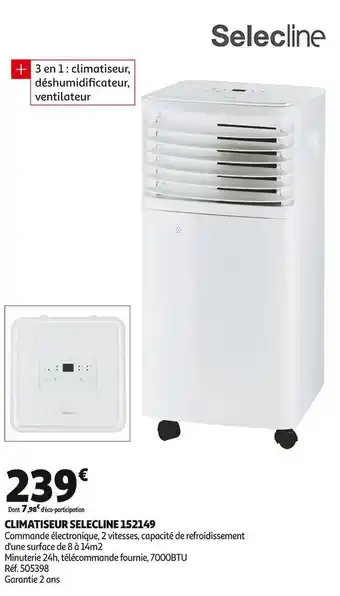 Auchan Selecline climatiseur 152149 offre