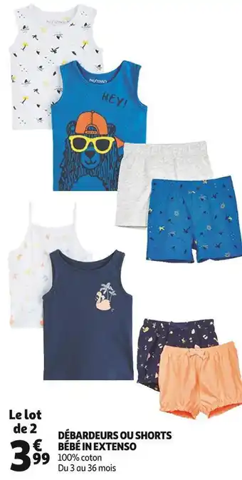 Auchan In extenso débardeurs ou shorts bébé offre