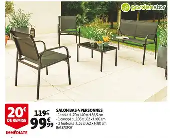 Auchan Gardenstar salon bas 4 personnes offre