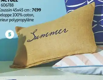 Auchan Actuel coussin jute 30x50 cm offre