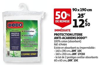 Auchan Dodo protection literie anti-acariens offre
