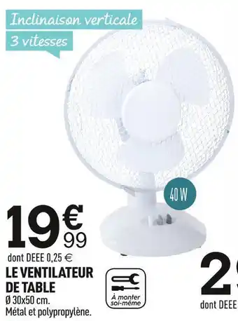 Centrakor Le ventilateur de table offre