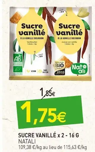 naturéO Natali sucre vanillé x 2 offre