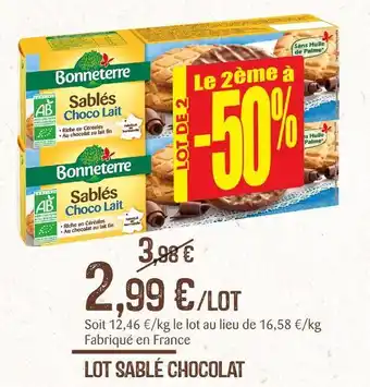 naturéO Bonneterre lot sablé chocolat offre