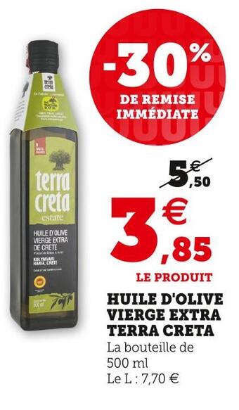 Super U Terra creta huile d'olive vierge extra offre