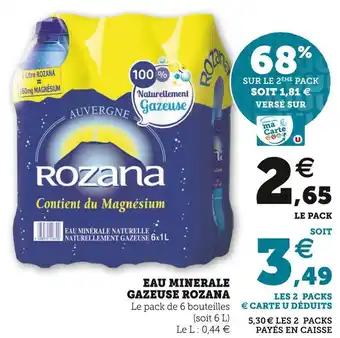 Super U Rozana eau minerale gazeuse offre