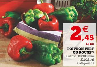 Super U Poivron vert ou rouge offre