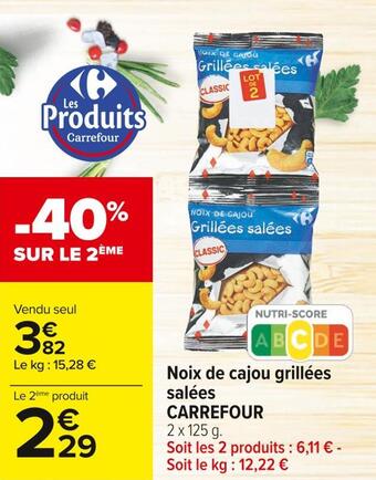 Carrefour Market Carrefour noix de cajou grillées salées offre