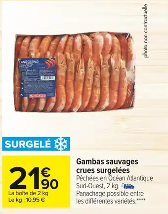 Carrefour Market Gambas sauvages crues surgelées offre