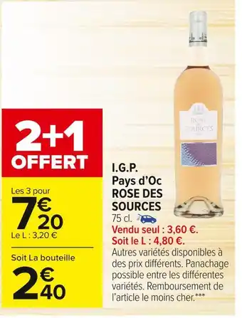 Carrefour Market Rose des sources i.g.p. pays d’oc offre