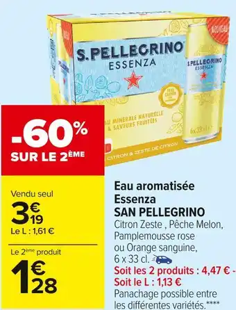 Carrefour Market San pellegrino eau aromatisée essenza offre