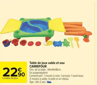 Carrefour Market Carrefour table de jeux sable et eau offre