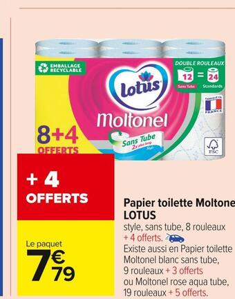 Carrefour Market Lotus papier toilette moltonel offre