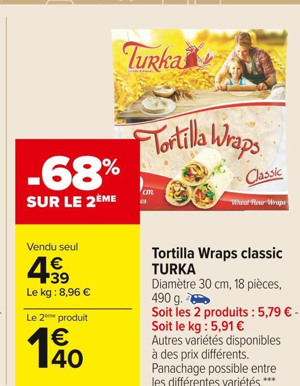 Promo Turka tortilla wraps classic chez Carrefour Market