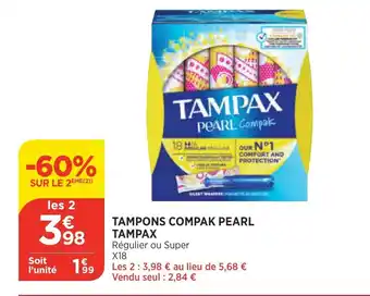 Tampons compak pearl tampax