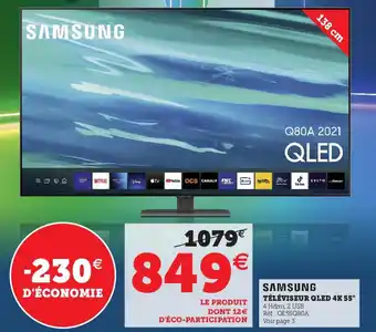 Hyper U SAMSUNG téléviseur qled 4K 55" offre
