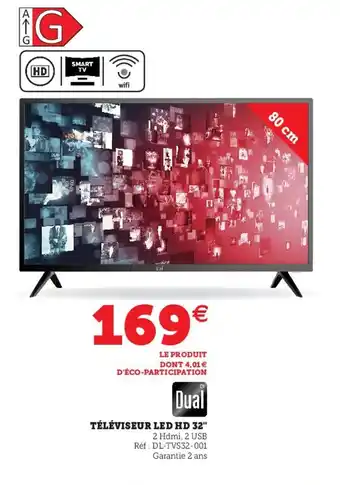 Hyper U Téléviseur LED HD 32" offre