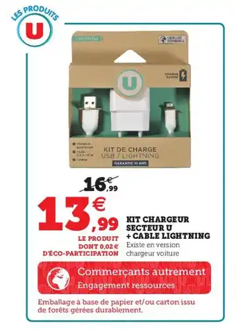 Hyper U Kit chargeur secteur u + cable lightning offre