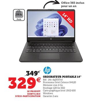 Hyper U HP ordinateur portable 14" offre