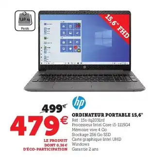 Hyper U HP ordinateur portable 15,6 offre