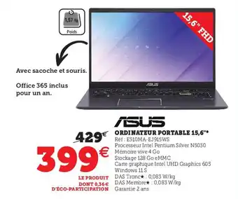 Hyper U ASUS ordinateur portable 15,6 offre