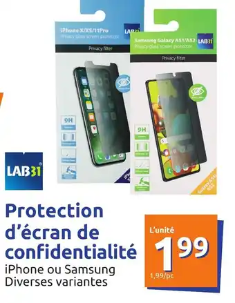 Action LAB31 protection d'écran de confidentialité offre