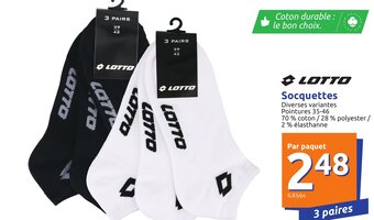 Action LOTTO socquettes offre
