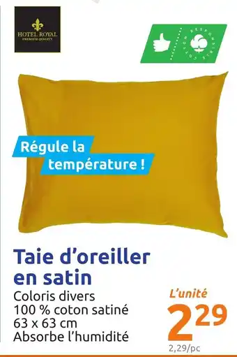 Action Taie d'oreiller en satin offre