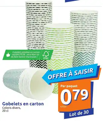Action Gobelets en carton offre
