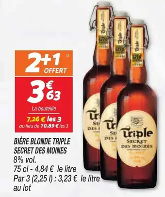 Netto Bière blonde triple secret de moines offre