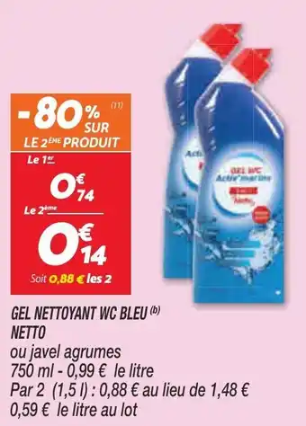 Gel nettoyant WC bleu netto