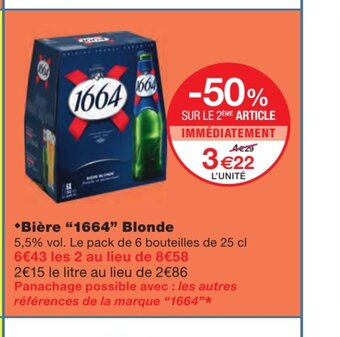 Monoprix Bière 1664 Blonde offre