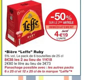 Monoprix Bière Leffe Ruby offre